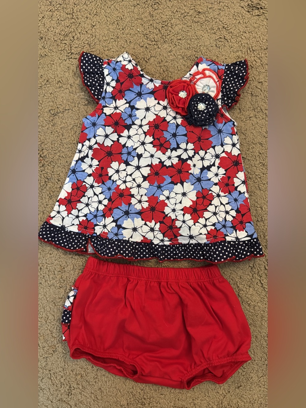 NWOT Baby Girl Two Piece Patriotic 4th of July Outfit